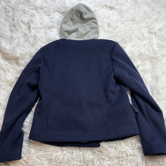 MAEVE By ANTHROPOLOGIE Twofer Peacoat Jacket With Removable Hood Liner Small S - Picture 2 of 14